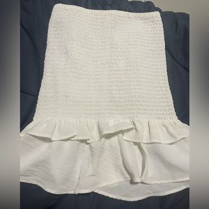 White smock mini skirt